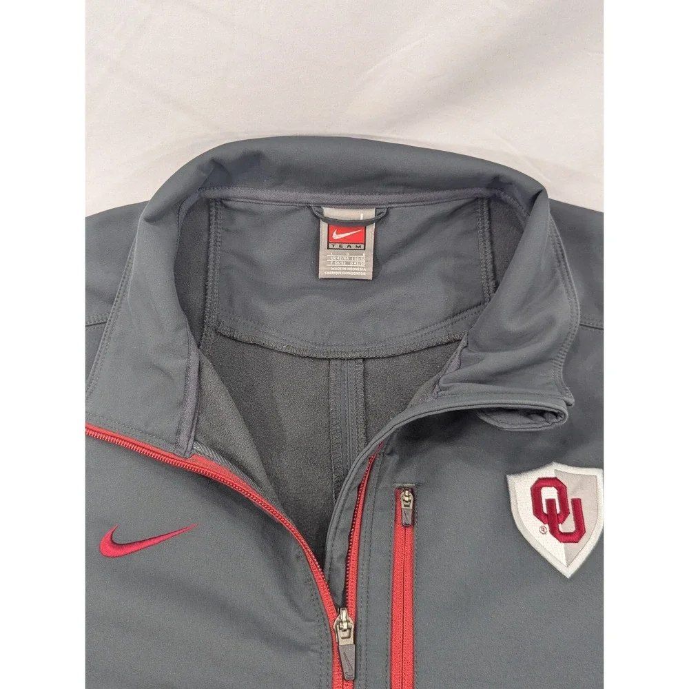 Vintage Nike Team Wet Weather Mid weight‎ Jacket Zip Up Oklahoma Sooners Mens L
